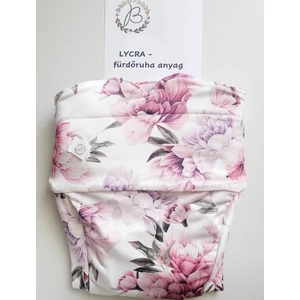 Brilus passzés bevarrt csónakos pelenka, fürdőruha anyag-lycra, XM méret (rózsaszín virágos)