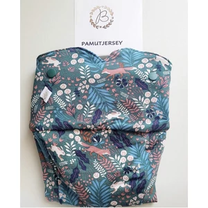 Brilus passzés, bevarrt csónakos pelenka,  pamutjersey anyag, XM méret (zöld rókás)