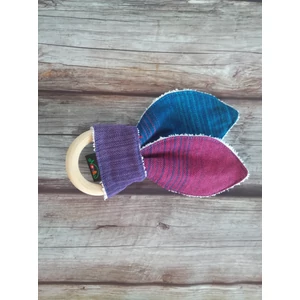 Nyuszifül rágóka hordozókendőből varrva - lilás