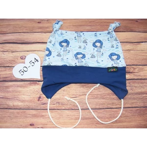 NORKA pamutjersy sapka (50-54 méret) kék lányos