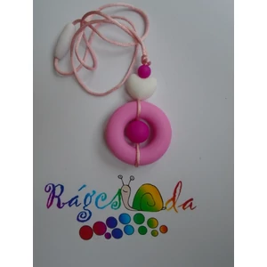 Szilikon egyedi kézműves mama lánc (rózsaszín karikás) Szilikon egyedi kézműves mama lánc (rózsaszín karikás)