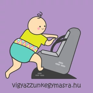 Autómágnes - mászó baba lila