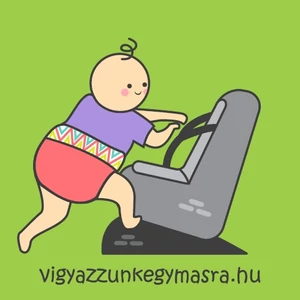 Autómágnes - mászó baba zöld