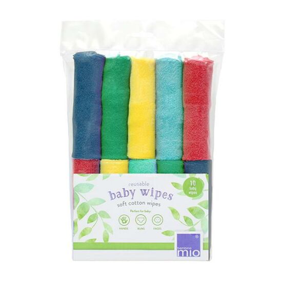 BambinoMio pamut mosható törlőkendő csomag (10 darab) - szivárvány