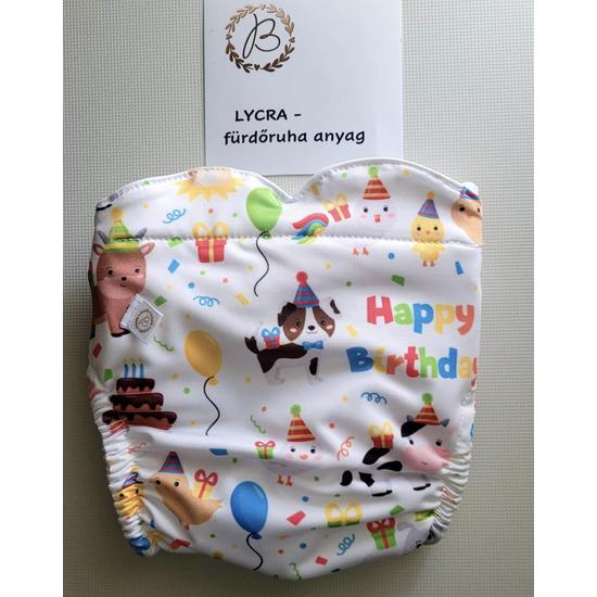 Brilus passzé nélküli, combgumis cserélhető  csónakos pelenka, lycra fürdőruha anyag , L méret (szülinapi)
