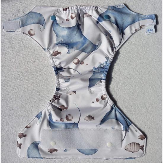 Milla magyar egyedi készítésű hibrid/csónakos mosható pelenka - rájás L-es (9-15 kg)