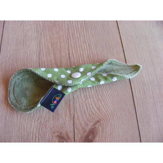 Norka női mosható betét – tangás tisztasági 20 cm-es PUL nélküli (zöld pöttyös)