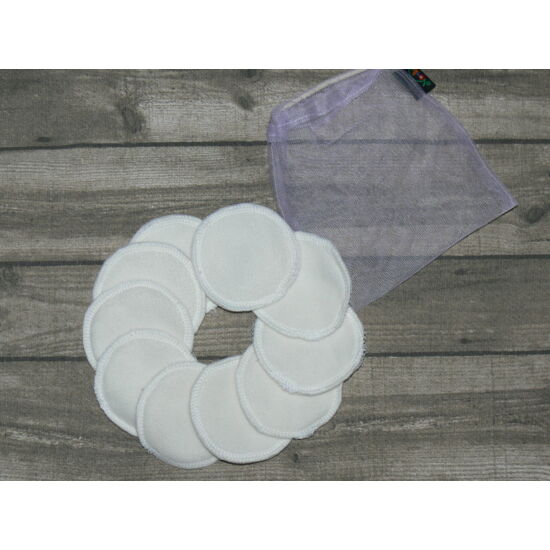 NORKA mosható arctisztító korong/intimkehely alátét szett lila zsákban (mikroszálas polár)