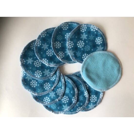 NORKA kék mosható arctisztító/sminklemosó korong/intimkehely alátét szett virágos zsákban (mikroszálas polár) 10 darab