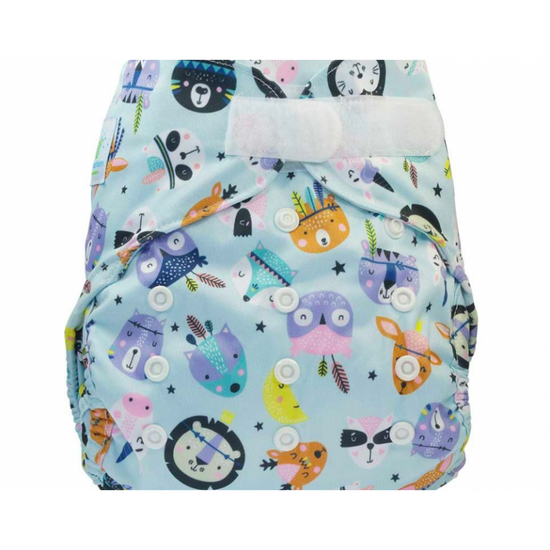 Blümchen egyméretes mosható pelenka külső kb. 4,5-15 kg (tollas állatos tépős)