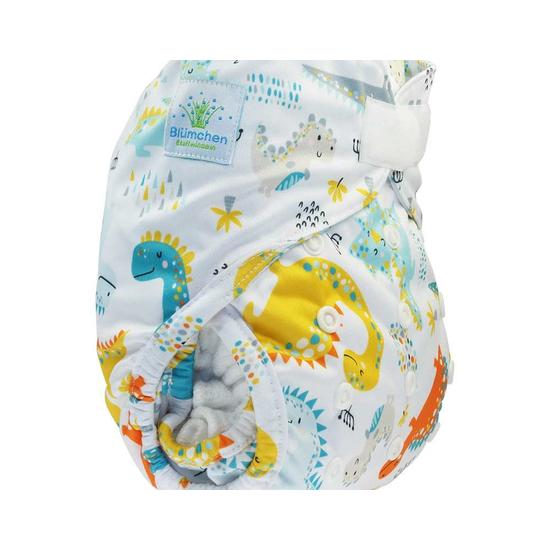 Blümchen újszülött mosható pelenka külső kb. 3-7 kg (dínós tépős)